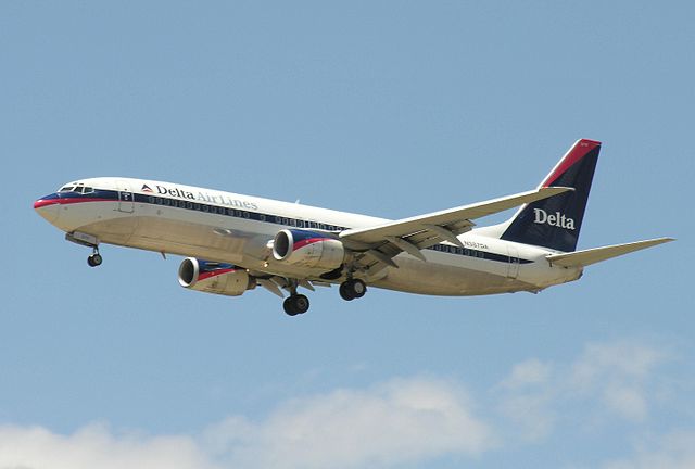 An image of a Delta Air Lines Boeing 737.